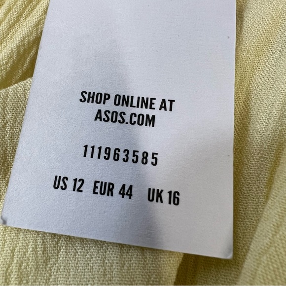 Miss Selfridge Yellow Tie Front Gauzey Flutter Sleeve Top SZ 12 - Picture 4 of 10